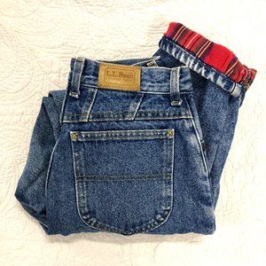 Vintage L.L. Bean Flannel Lined Super High Rise Jeans 26W x 29L
